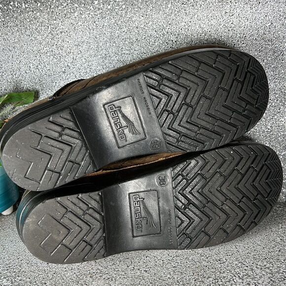 Dansko Brown Leather Professional Mules Clogs Shoes EU 38 US 7.5 8 - Picture 7 of 8